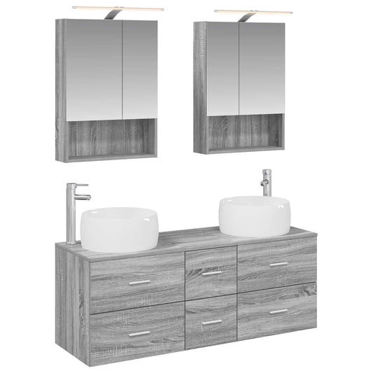 vidaXL Bathroom Furniture Set 5 pcs Grey Sonoma