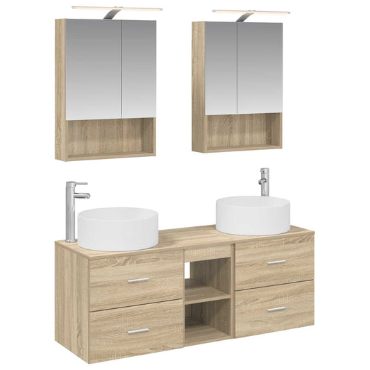 vidaXL Bathroom Furniture Set 5 pcs Sonoma Oak