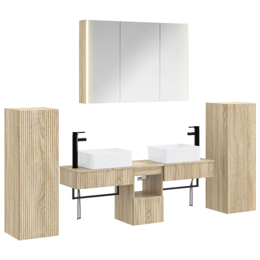 vidaXL Bathroom Furniture Set 6 pcs Sonoma Oak