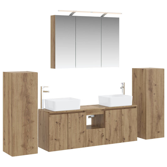 vidaXL Bathroom Furniture Set 6 pcs Artisan Oak