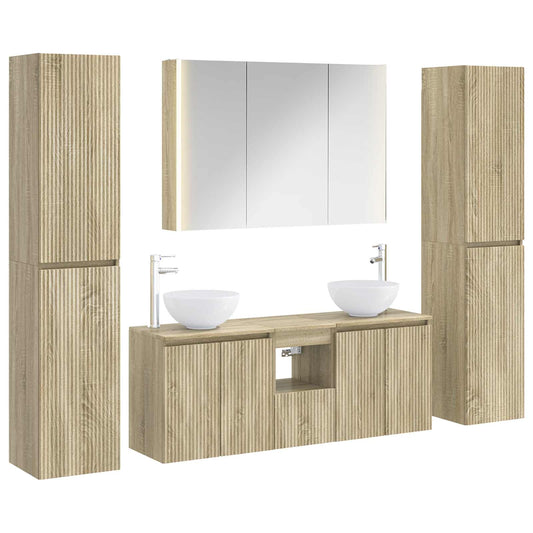 vidaXL Bathroom Furniture Set 6 pcs Sonoma Oak