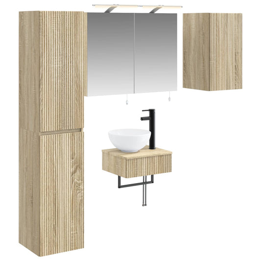 vidaXL Bathroom Furniture Set 5 pcs Sonoma Oak