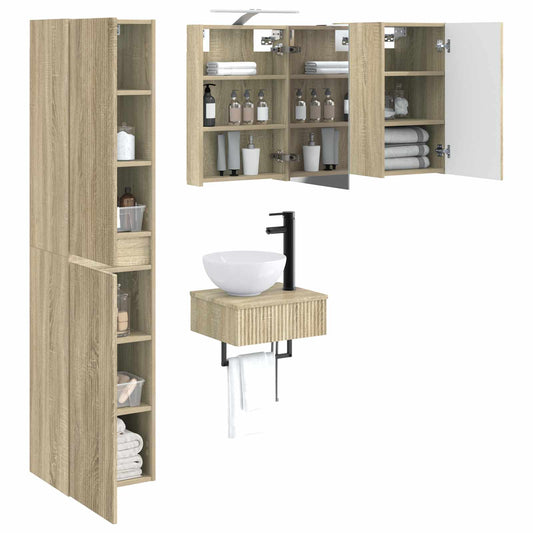 vidaXL Bathroom Furniture Set 5 pcs Sonoma Oak