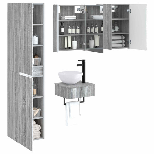 vidaXL Bathroom Furniture Set 5 pcs Grey Sonoma