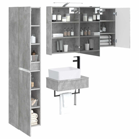 vidaXL Bathroom Furniture Set 5 pcs Concrete Grey