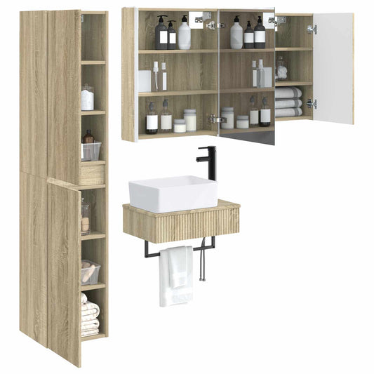 vidaXL Bathroom Furniture Set 5 pcs Sonoma Oak
