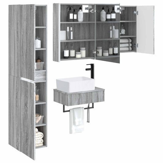 vidaXL Bathroom Furniture Set 5 pcs Grey Sonoma
