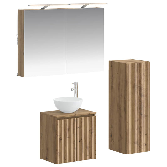 vidaXL Bathroom Furniture Set 4 pcs Artisan Oak