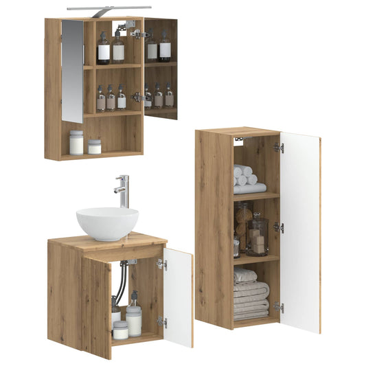 vidaXL Bathroom Furniture Set 4 pcs Artisan Oak