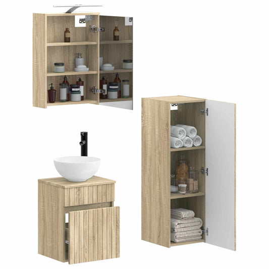 vidaXL Bathroom Furniture Set 4 pcs Sonoma Oak