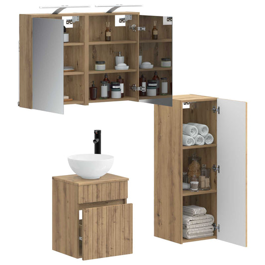 vidaXL Bathroom Furniture Set 4 pcs Artisan Oak