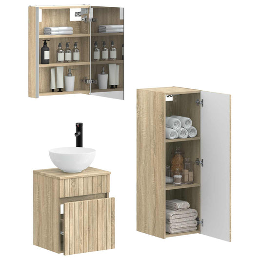 vidaXL Bathroom Furniture Set 4 pcs Sonoma Oak