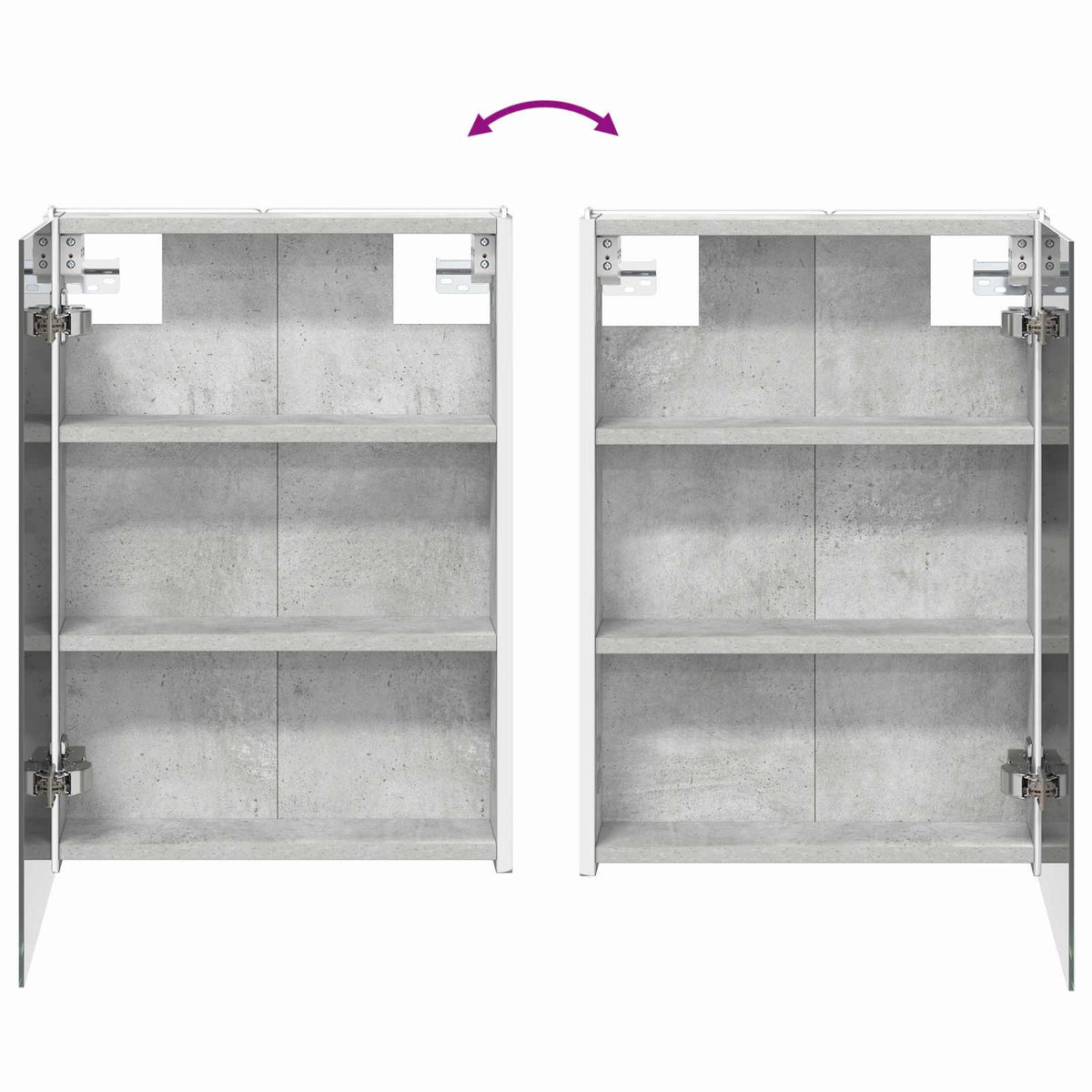 vidaXL Bathroom Furniture Set 4 pcs Concrete Grey