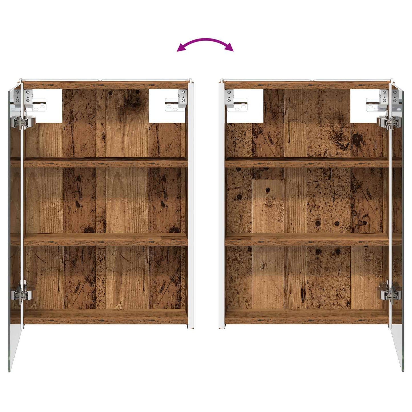 vidaXL Bathroom Furniture Set 4 pcs Old Wood Engineered Wood and Glass