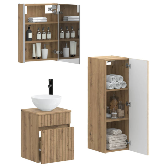 vidaXL Bathroom Furniture Set 4 pcs Artisan Oak