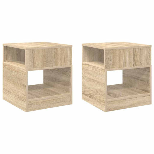 vidaXL End Table 2 pcs Sonoma Oak 40.5 x 40 x 45 cm Engineered Wood