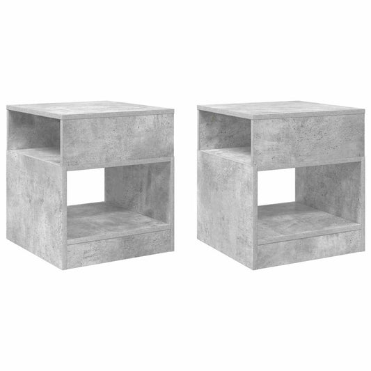 vidaXL End Table 2 pcs Concrete Grey 40.5 x 40 x 45 cm Engineered Wood