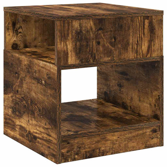 vidaXL End Table Smoked Oak 40.5 x 40 x 45 cm Engineered Wood