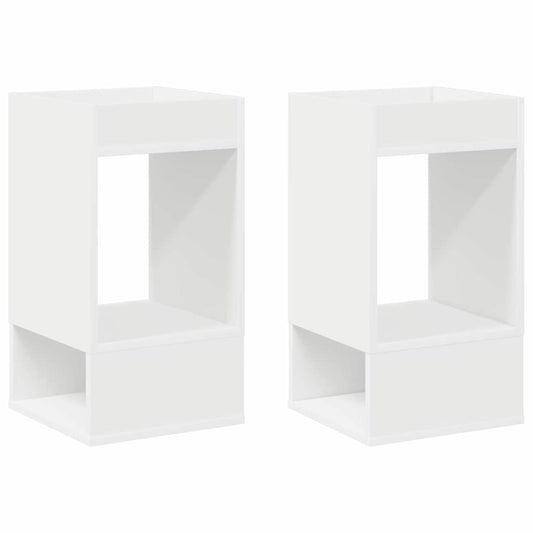 vidaXL End Table 2 pcs White 30 x 30 x 56 cm Engineered Wood