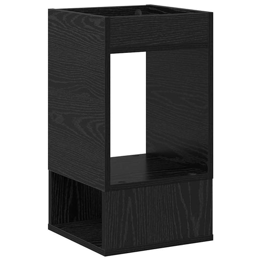vidaXL End Table Black Oak 30 x 30 x 56 cm Engineered Wood