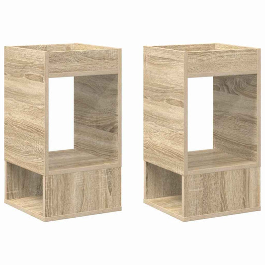 vidaXL End Table 2 pcs Sonoma Oak 30 x 30 x 56 cm Engineered Wood