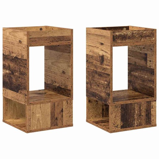 vidaXL End Table 2 pcs Old Wood 30 x 30 x 56 cm Engineered Wood
