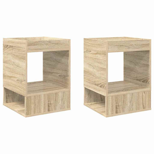 vidaXL End Table 2 pcs Sonoma Oak 40 x 40 x 56 cm Engineered Wood