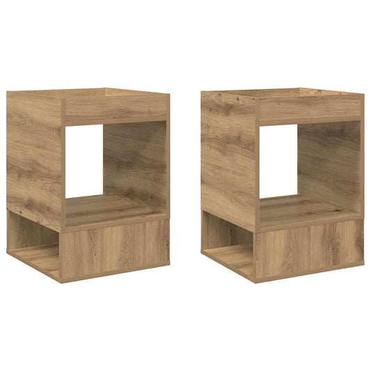 vidaXL End Table 2 pcs Artisan Oak 40 x 40 x 56 cm Engineered Wood