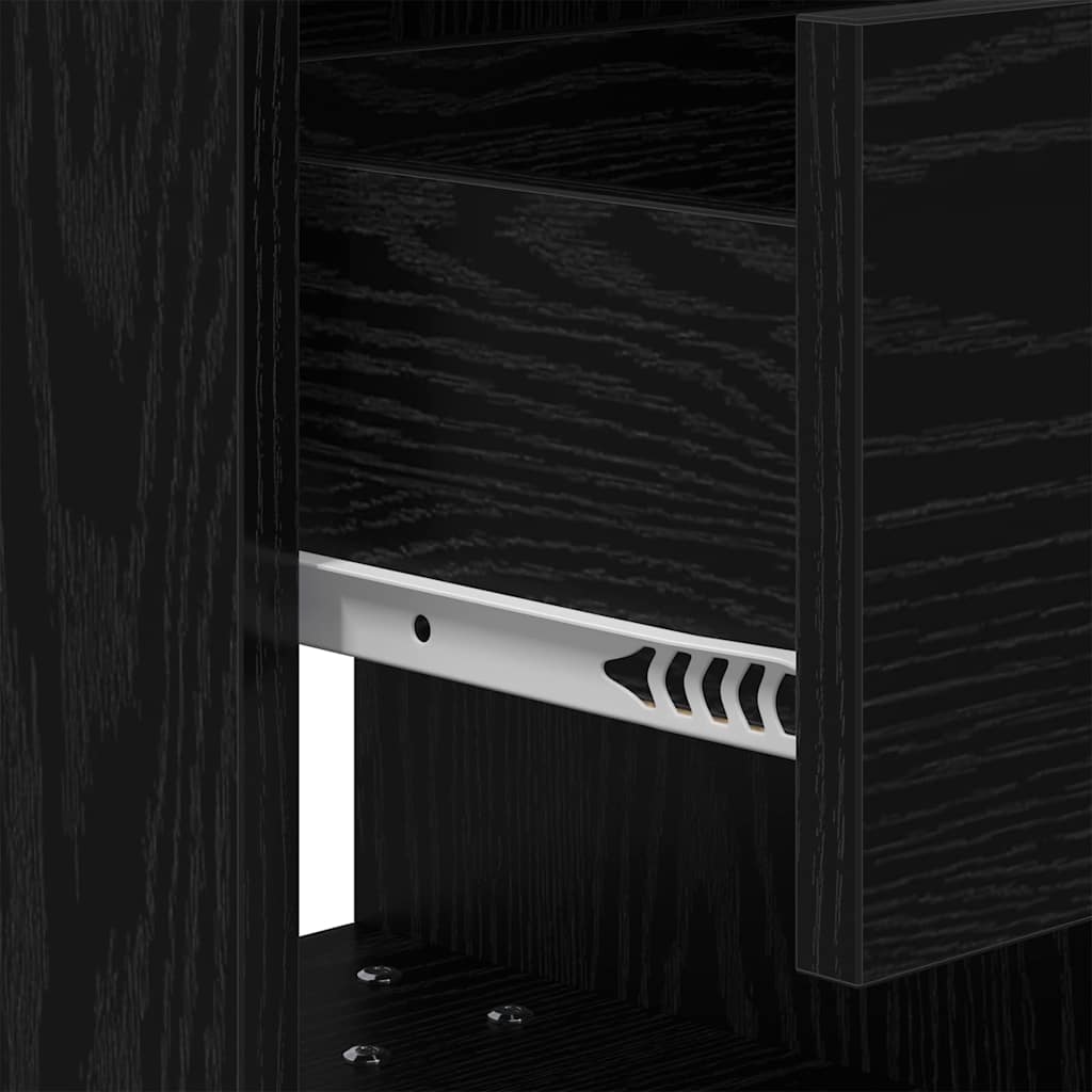 vidaXL Bedside Table Black Oak 40.5 x 40 x 48 cm Engineered Wood