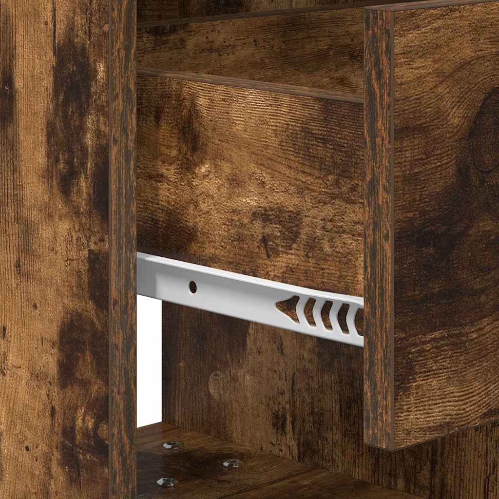 vidaXL Bedside Table Smoked Oak 40.5 x 40 x 48 cm Engineered Wood