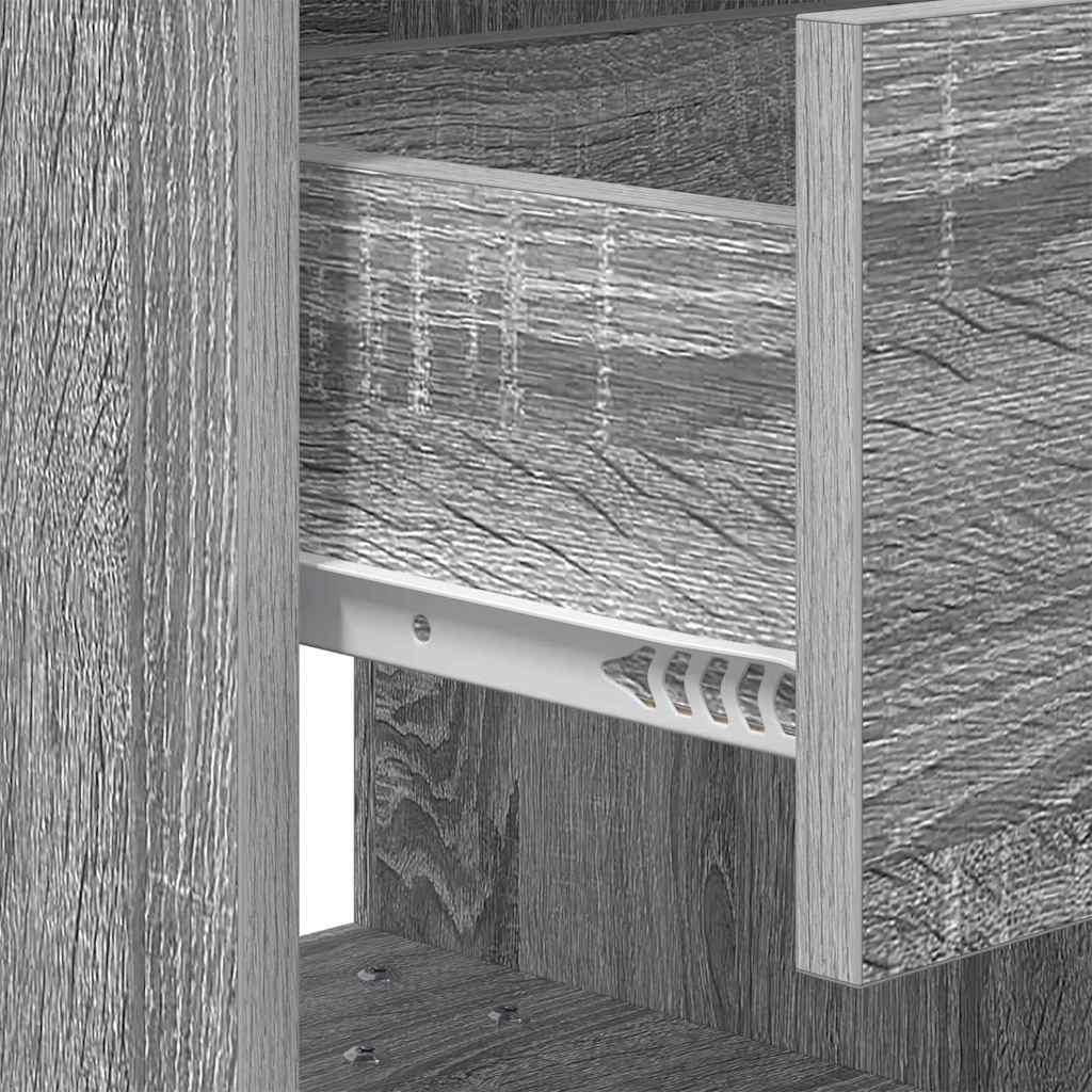 vidaXL Bedside Table Grey Sonoma 40.5 x 40 x 48 cm Engineered Wood