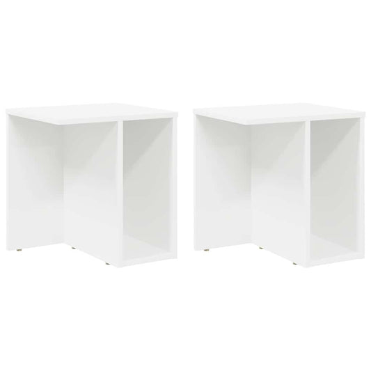 vidaXL End Table 2 pcs White 37 x 32 x 40 cm Engineered Wood