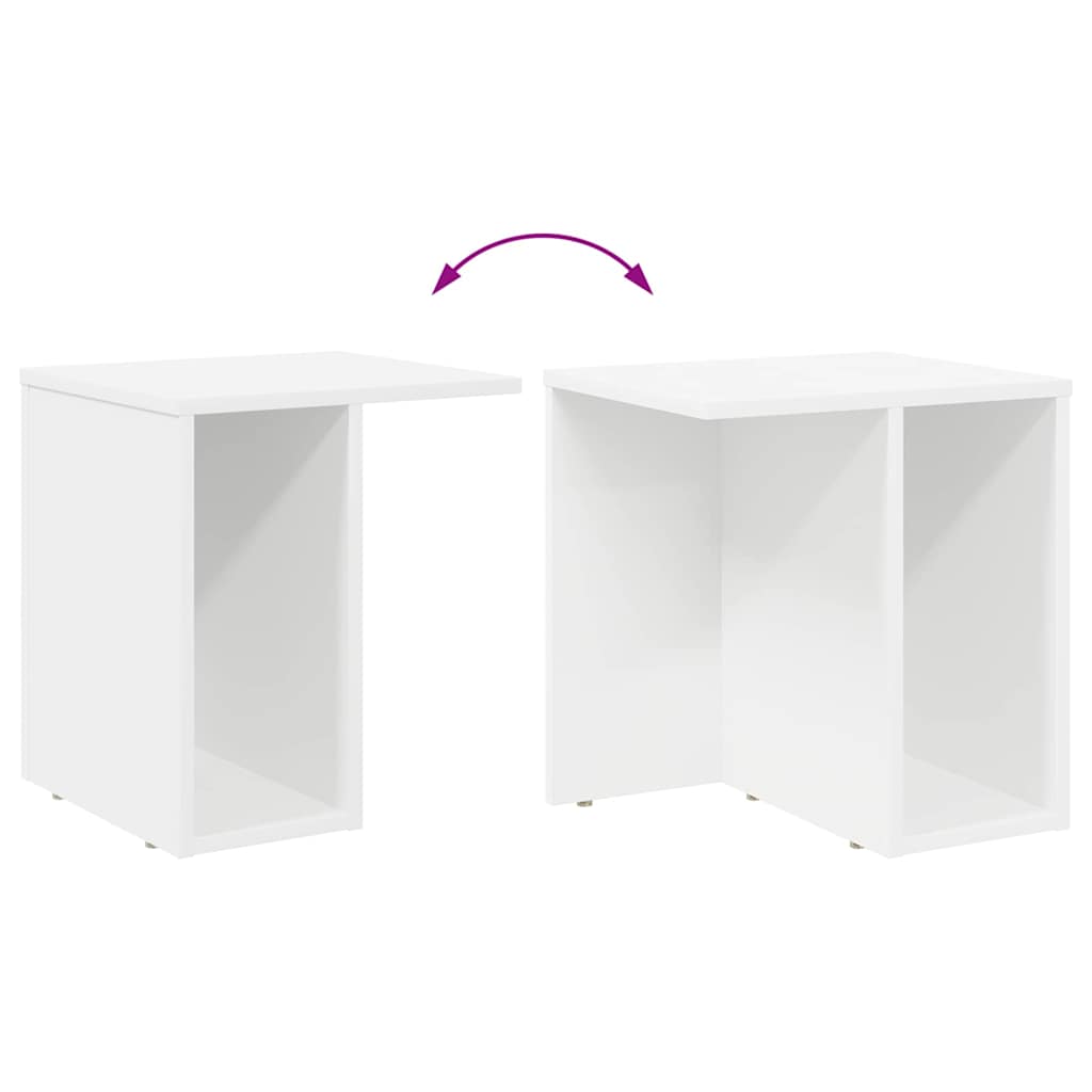 vidaXL End Table 2 pcs White 37 x 32 x 40 cm Engineered Wood