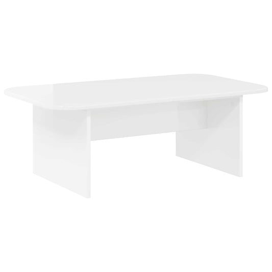vidaXL Coffee Table High Gloss White 93 x 53 x 33 cm Engineered Wood