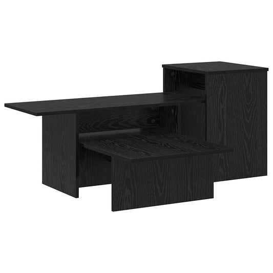 vidaXL Console Table Black Oak 91.5 x 35 x 38.5 cm Engineered Wood