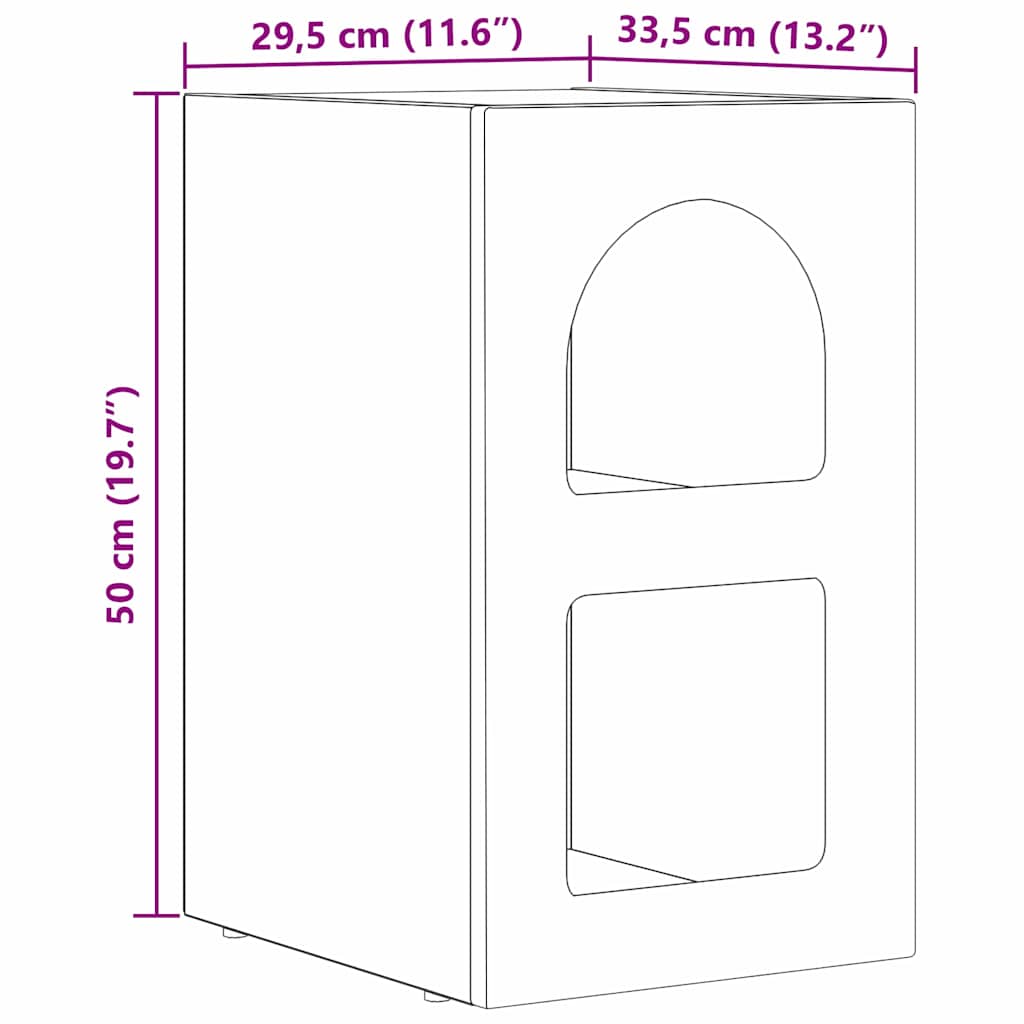 vidaXL Bedside Table ELST High Gloss White 29.5 x 33.5 x 50 cm