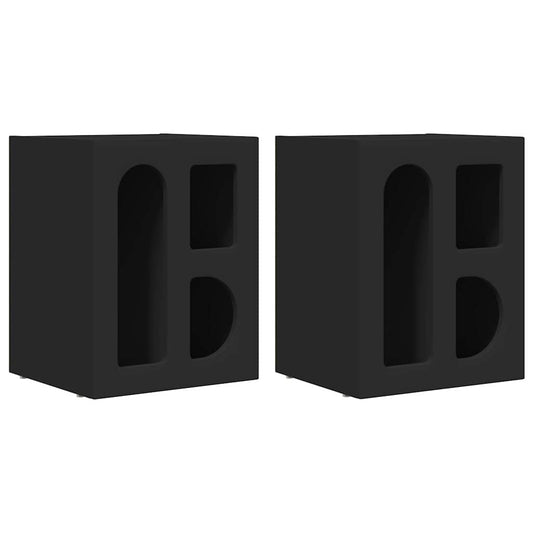 vidaXL Bedside Table ELST 2 pcs Black 40 x 35 x 50 cm Engineered Wood