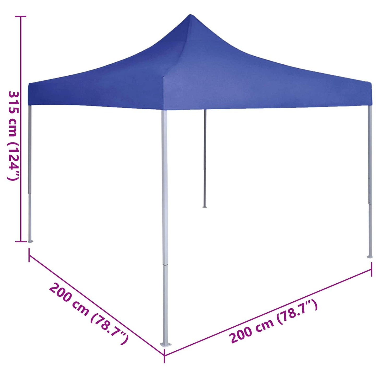 vidaXL Party Tent Folding Blue 200 x 200 x 315 cm Oxford Fabric