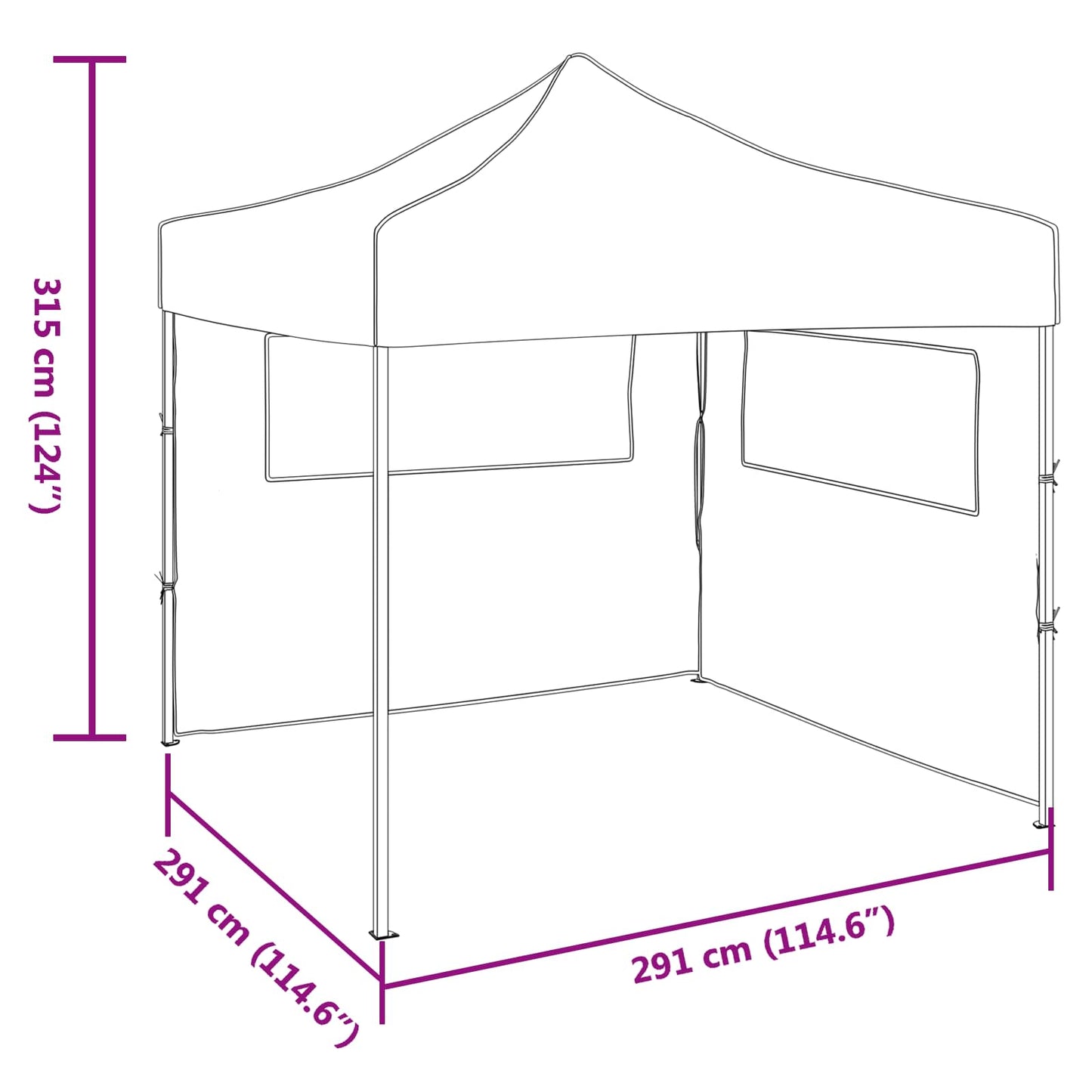 vidaXL Party Tent Folding Green 292 x 292 x 315 cm Oxford Fabric