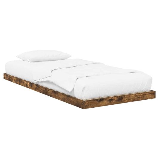 vidaXL Floor Bed Frame Smoked Oak 90 x 190 cm Engineered Wood