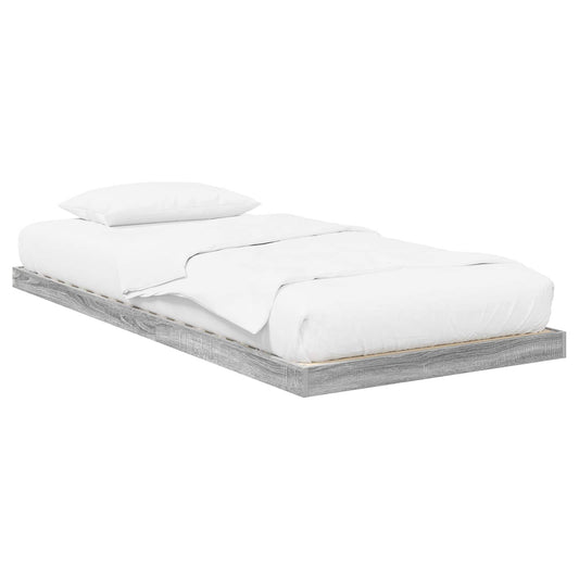 vidaXL Floor Bed Frame Grey Sonoma 90 x 200 cm Engineered Wood