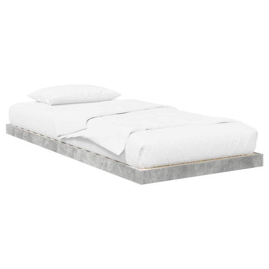 vidaXL Floor Bed Frame Concrete Grey 100 x 200 cm Engineered Wood