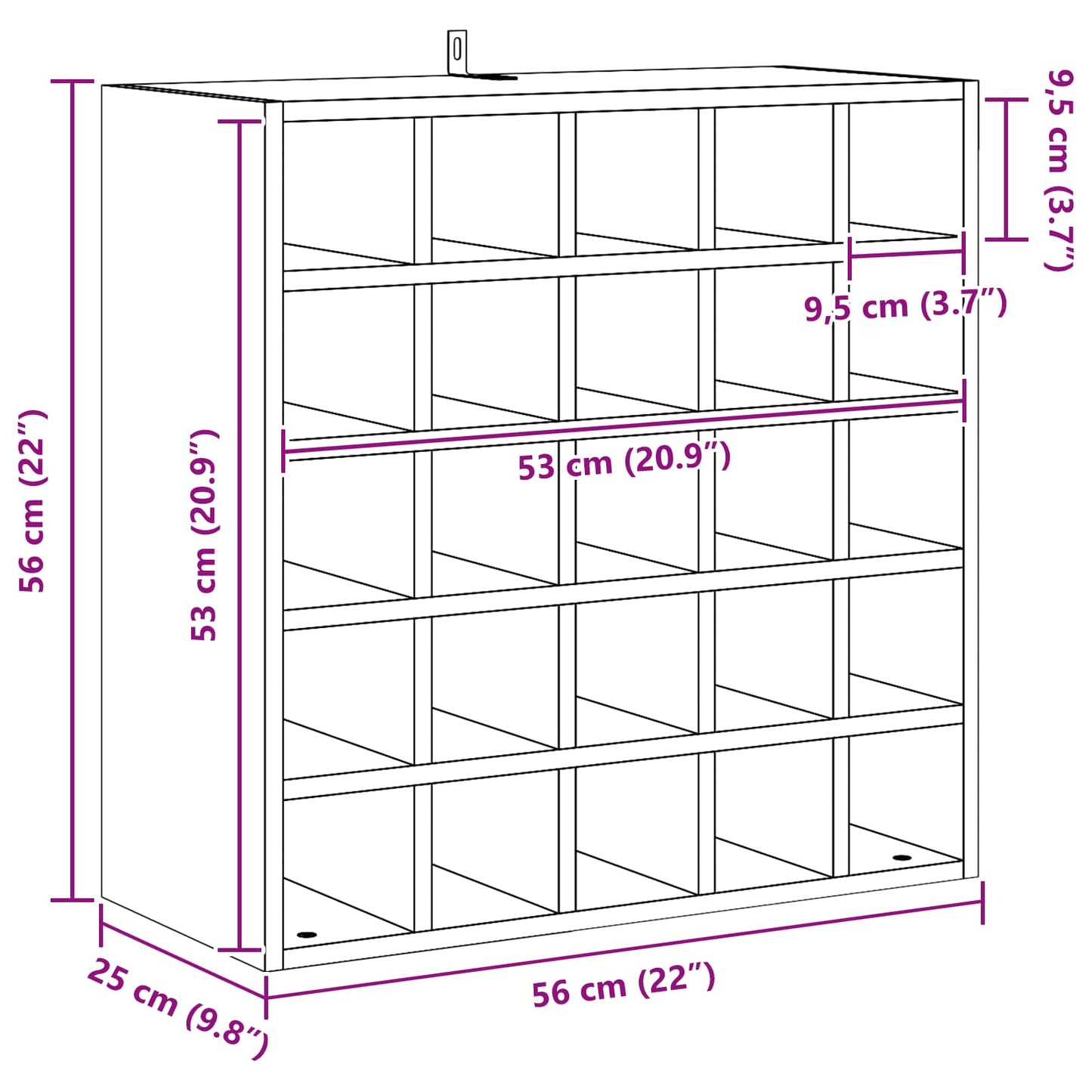 vidaXL Wine Rack 2 pcs Natural 56 x 25 x 56 cm Solid Pine Wood