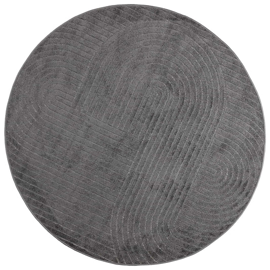 vidaXL Area Rugs Round PALMERAS Anthracite Ø 200 CM Polyester