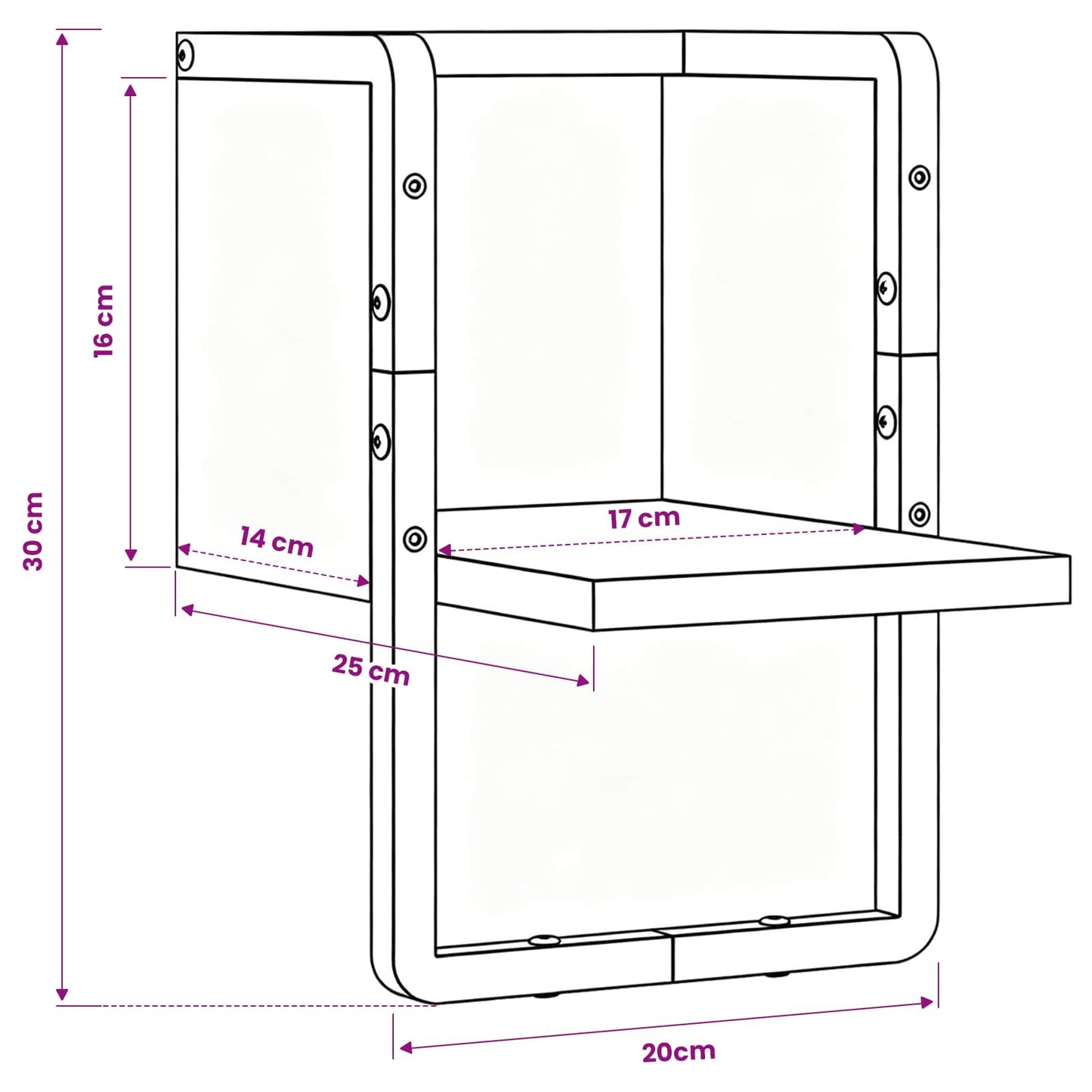 vidaXL Wall Shelf Wall-Mounted Artisian Oak 20 x 25 x 30 cm