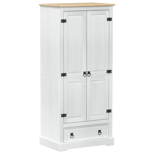 vidaXL Wardrobes with Drawer White 76 x 50 x 170 cm Solid Pine Wood