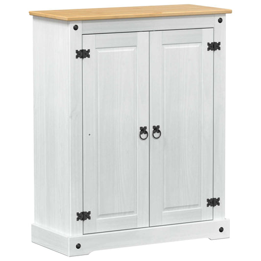vidaXL Shoe Cabinet with Door White 86 x 38.5 x 108 cm Solid Pine Wood