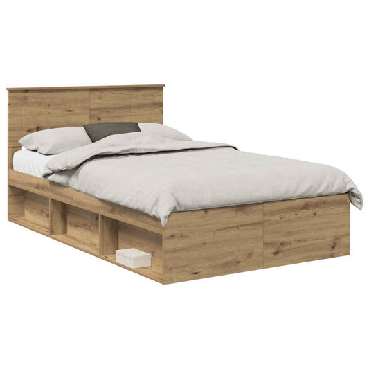 vidaXL Bed Frame Artisian Oak 120 x 200 cm Engineered wood