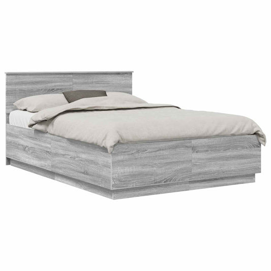 vidaXL Bed Frame Grey Sonoma 160 x 200 cm Engineered Wood