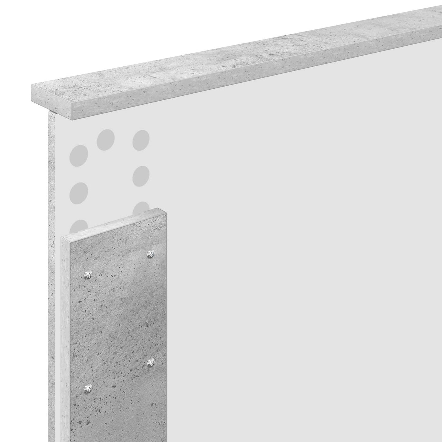 vidaXL Bed Frame with Shelf Concrete Grey 70 x 190 cm Engineered Wood